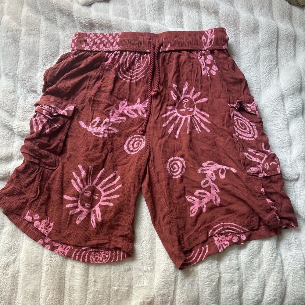Urban Outfitters Brown and Pink Cargo Shorts